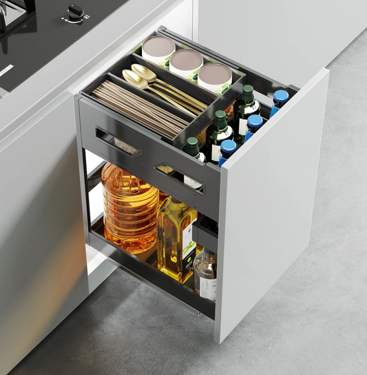 Spice and bottle pull out drawer